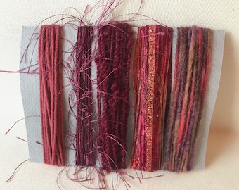 Yarn sampler, Fiber  for embellishments, Mix media arts, Multicolor weaving yarn bundle, Fiber arts, Yarn add-ins, Craft yarn