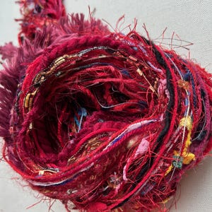 50 yards yarn sampler, Fiber  for embellishments, Mix media arts, Multicolor weaving yarn bundle, Fiber arts, Yarn add-ins, Craft yarn