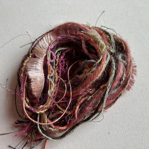 Yarn sampler, Fiber for embellishments, Mix media arts, Multicolor weaving yarn bundle, Fiber arts, Yarn add-ins, Craft yarn, 12 or 24 yards