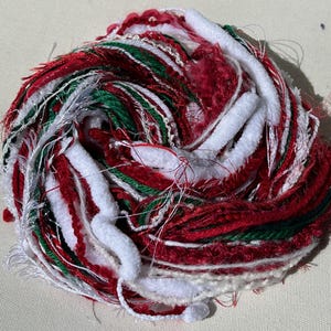 50 yards yarn sampler, Fiber  for embellishments, Mix media arts, Weaving yarn bundle, Fiber arts, Yarn add-ins, Christmas craft yarn