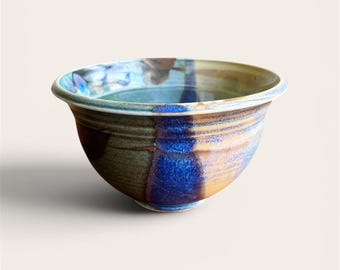 Handmade Studio Pottery Ceramic Bowl – Rustic Stoneware Serving Bowl  – Farmhouse Kitchen Decor – Unique Handmade Gift