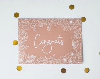 Congratulations Card | Celebration | Congratulations | Celebrate | Floral Card | Greeting Cards