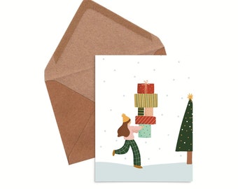 Gift Giving Christmas Card  | Holiday Cards | Greeting Cards | Christmas Cards | Holiday Cards