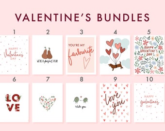 Valentine's Day Card Bundle | Love Greeting Cards | Minimalistic | Cute Love Card | Valentine's Card