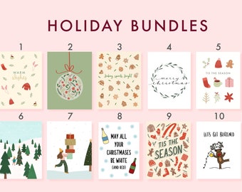 Holiday Card Bundle | Christmas Greeting Cards | Minimalistic | Cute Holiday Card |  Multipack Card | Winter Card