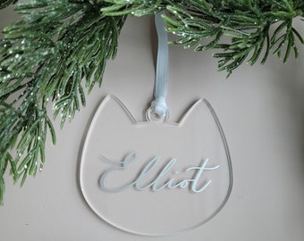 Personalized Cat Ornament | Custom Pet Ornament | Christmas Ornament | Cat Ornament|  Holiday Gift for Cat Lovers