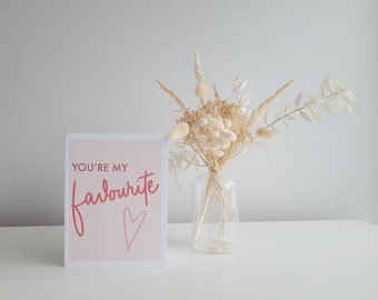 You're My Favourite Pink Greeting Card | Love Greeting Card | Valentine's Day Card | Anniversary Greeting Card | Valentine's Card
