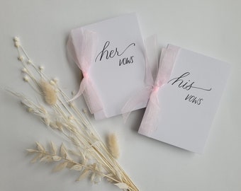 Vow Cards, Wedding Vow Cards, His Vows, Her Vows, Wedding Vow Books