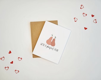 Perfect Pear Valentijnsdag Kaart | Punny Card | Minimalistisch | Leuke Liefdeskaart | Valentijnskaart