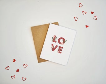 Love Greeting Card | Floral Love Card | Valentine's Day Card | Anniversary Greeting Card | Valentine's Card