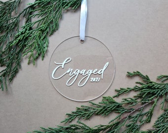 Engaged Ornament | Acrylic Engaged Ornament | Couple Gift