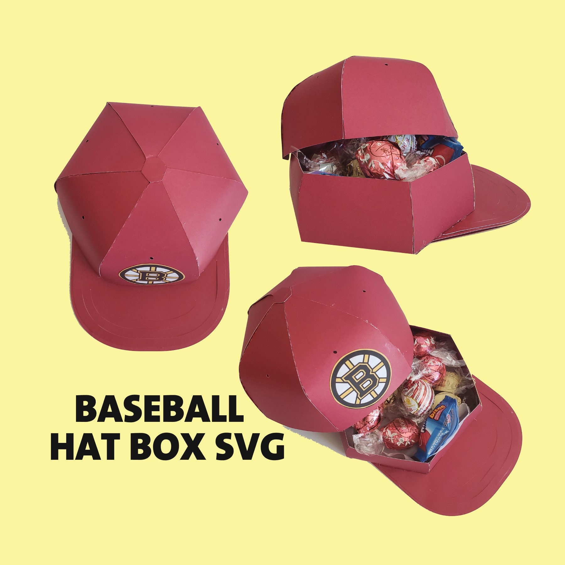 Baseball Cap Box Svg Plantilla De Caja De Gorra Svg Template Etsy