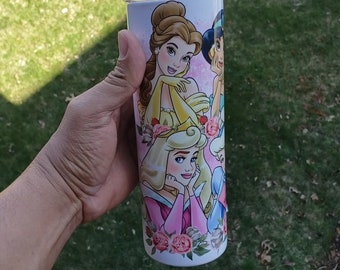 Tumbler Princess Beauty Tumbler 20oz Cup Cartoon clipart Customizable Sublimation Tumbler 20oz Straight Hot Sale Water Bottle FREE SHIPPING