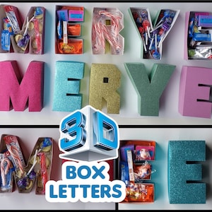 3D alphabet letter boxes A-Z digital download cut files, SVG Png Pdf Eps Dxf studio files for cricut, silhouette cameo image 2