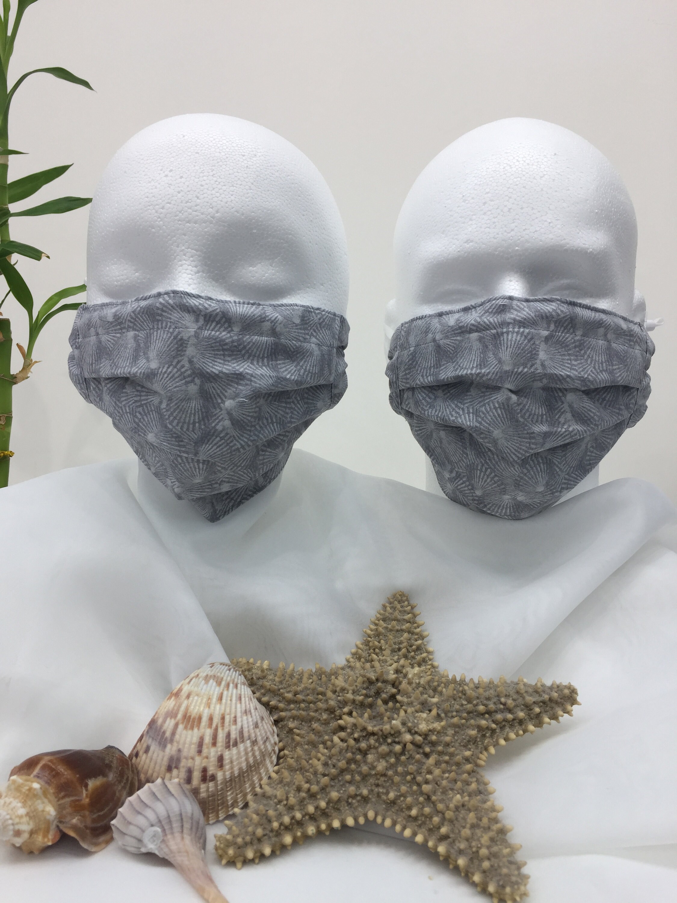 Nautical Clam Shell Hand Made 100 Cotton Adult Face Mask Etsy