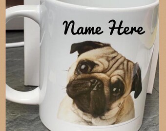 Printed pug mug