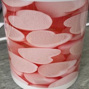 Marshmallow pink hearts mug