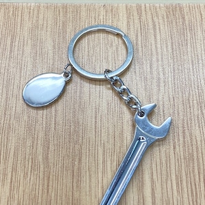 Engraved spanner key ring
