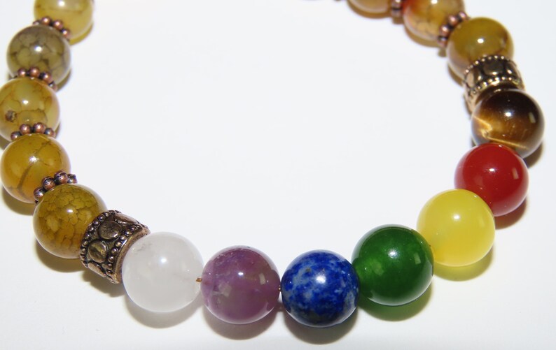 Authentic Chakra Bracelet With Yellow Gemstone Accent Etsy UK