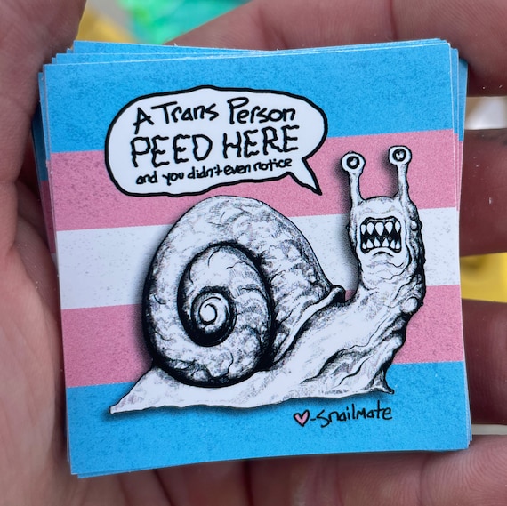 10 Pack of A Trans Person Peed Here Stickers, Transgender