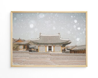 landscape photography, Digital downloadable, south korea, winter, nature wall art, Printable Wall Art,  Changgyeonggung Palace, seoul