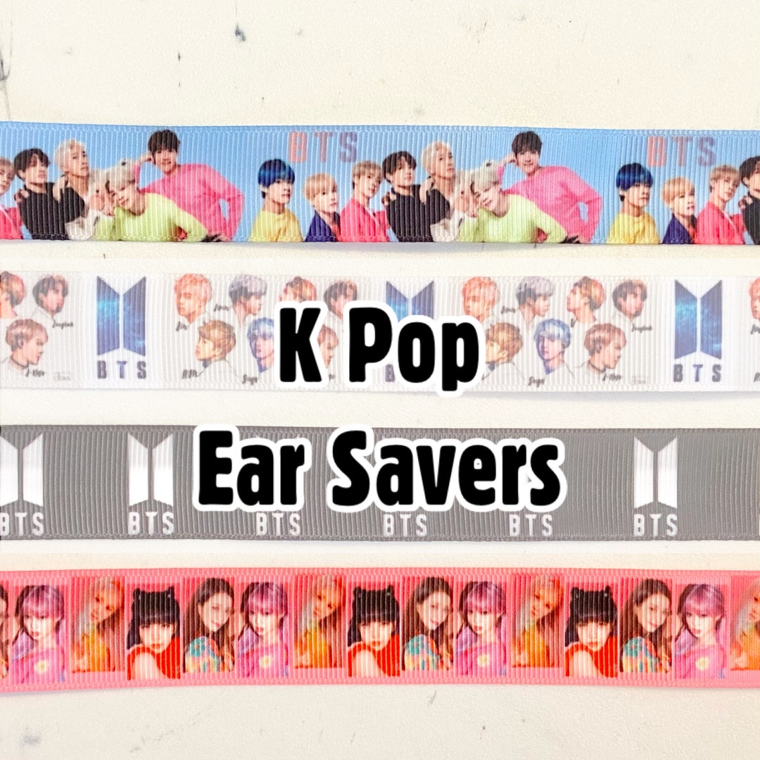 BUY 3 GET 1 FREE K Pop Themed Ribbon Ear Savers With Snap Closure Adult ...