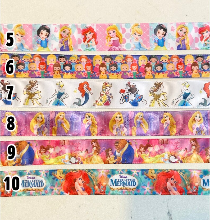 Princess Themed Choose Print Kids Ear Savers Ribbon Ear Savers with Snap Closure BUY 3 GET 1 FREE