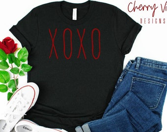 XOXO shirt, Hugs and Kisses shirt, love shirt, Valentine's shirt, Galentines shirt,Short-Sleeve Womens T-Shirt