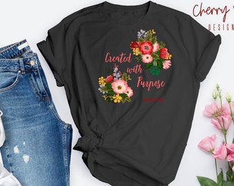 Created With Purpose shirt, Esther 4:14 t-shirt, Christian women's shirt, bible verse shirt, inspirational shirt, Short-Sleeve Unisex Tee