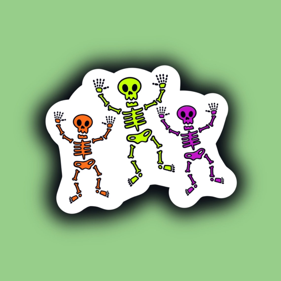 Dancing Skeleton Sticker Halloween Sticker | Etsy