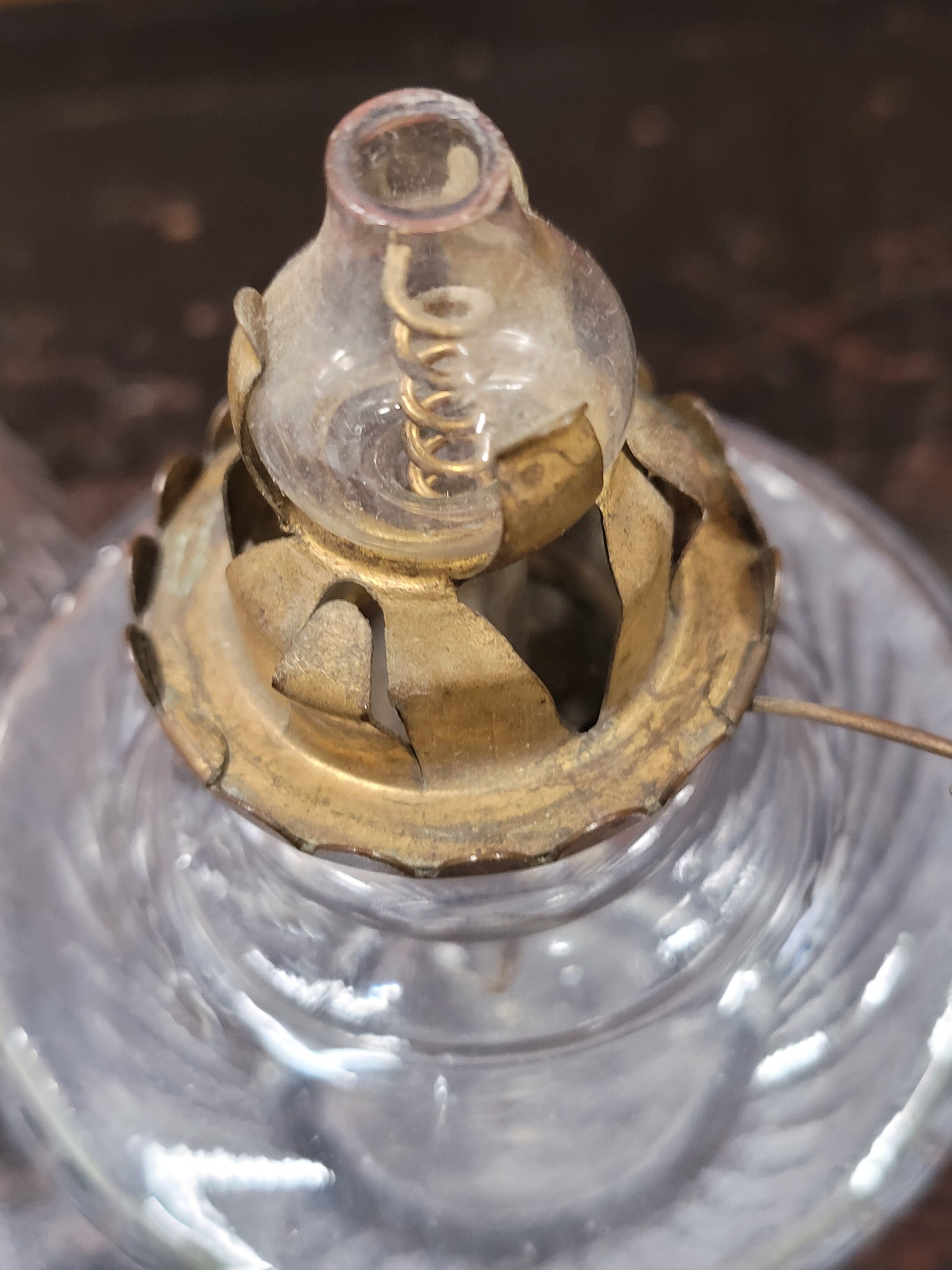 Antique Glow night lamp clear glass oil lamp Etsy