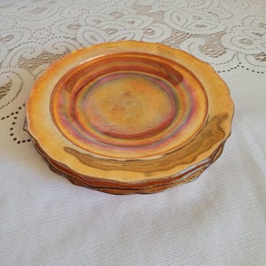 Carnival Glass Dessert Plates, set of 5