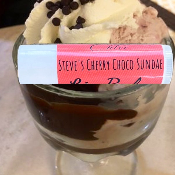 Stranger Things Inspired Lip Balm| Steve’s Cherry Choco Sundae Flavored (1 Included)