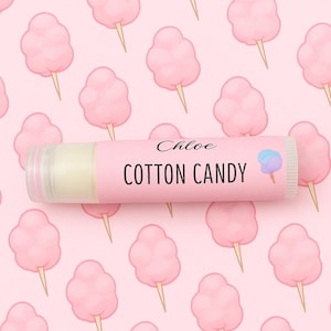 Cotton Candy Flavored Lip Balm|  Moisturizing & Healing Lip Balm| Handmade All Natural Chapstick for Dry Lips| Gift Under 10