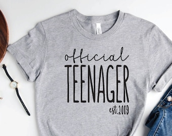 Official Teenager T-Shirt: 13th Birthday Gift, Bella Canvas Cotton