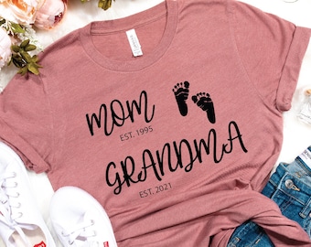Promoted to Grandma T-Shirt: First Time Grandma Reveal - Bella Canvas