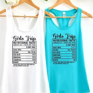 Matching Girl Trip Tank Top, Girls Trip Nutritional Facts Tank Tops, Funny Girls Weekend Tanks, Best Friends Tanks, Sisters Matching Tanks