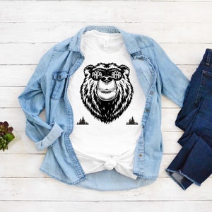 Camiseta con gafas de sol de papá oso, camiseta para papá del Día del Padre