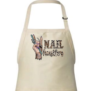 Nail Hustler Apron, Hair Stylist Apron, Trendy Nails Apron, Nail Tech Apron, Nail Technician Apron, Hairdresser Apron, Beauty Salon Apron