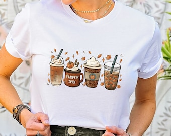 Fall Coffee T-Shirt: Pumpkin Spice Latte Thanksgiving Tee