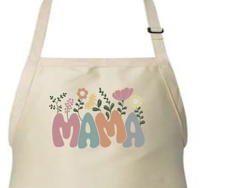 Floral Mama Apron: Adjustable Mother's Day Baking Gift