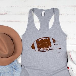 Distressed Football Tank Top: Gameday Racerback Tee