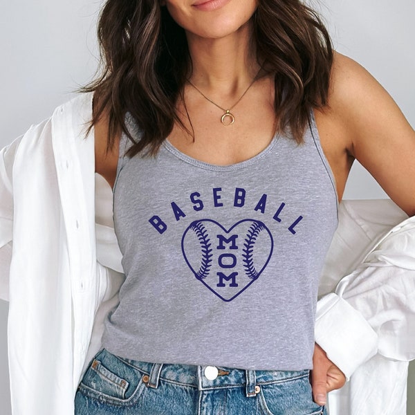 Baseball Mom Tank Top, Baseball Heart Tank, Baseball Mom Tank, Funny Baseball Tank, Sport Tank, Mom Tank, Mom Gift Tank, Baseball Lover Tank