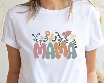 Retro Mama Floral Shirt: Boho Mother's Day Tee