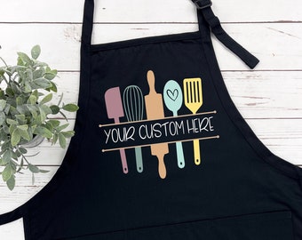 Personalized Kitchen Utensils Apron: Custom Cooking Gift
