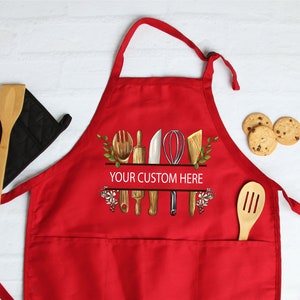 Customize Kitchen Tools Apron, Personalized Cooking Tools Apron, Chef Logo Apron, Love Baking Apron, Custom Chef Apron, Custom Name Apron