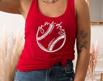 Baseball Game Day Tank Top, Game Day Softball Tank Top, Baseball Tank for Women, Gameday Baseball Tank, Mom Baseball Tank, Mom Softball Tank