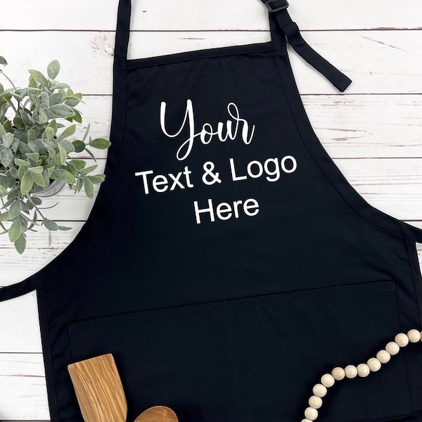 Logo Apron, Personalized Apron With Pockets, Custom Apron, Men Aprons, Women Apron, Custom Text Apron, Custom Name Apron, Trendy Apron