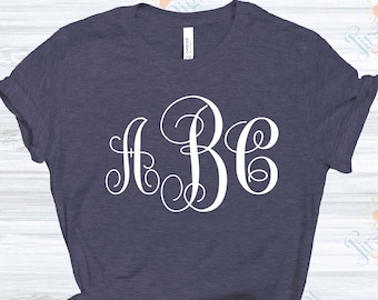 Monogrammed Bella Canvas T-Shirt: Personalized Initial Tee