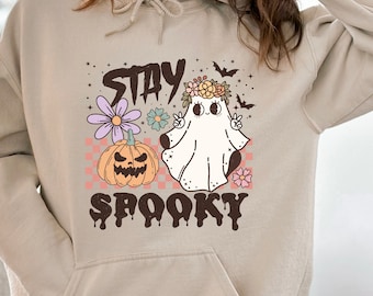 Stay Spooky Halloween Hoodie: Ghost Graphic, Women's Gift